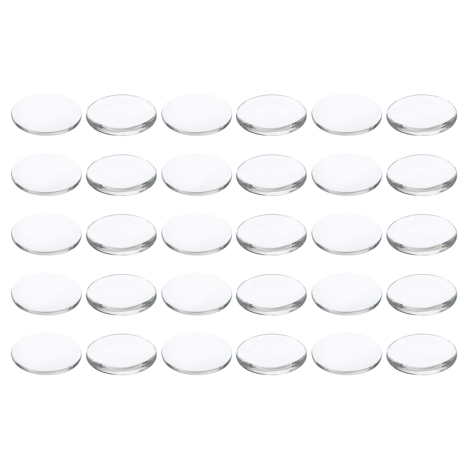PATIKIL Transparent Glass Cabochons, 50Pcs 40x30mm Oval Glass Dome Tiles for Photo Pendant Jewelry Making, Clear