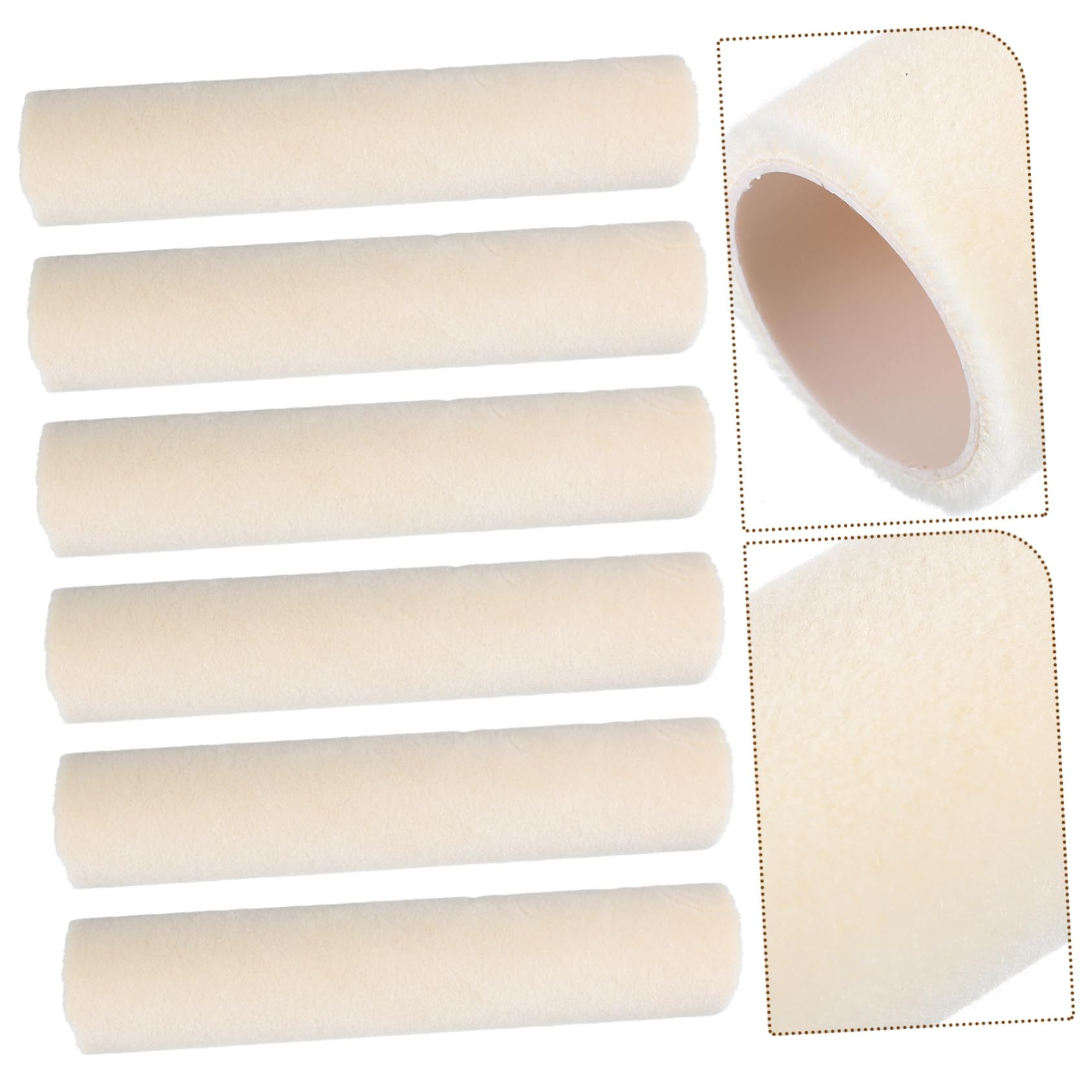 DOITOOL 6-teiliges Woll-farbroller-set 38 Mm Innendurchmesser Ersatz-flor Einfach Zu Installieren Sauberes Farbset Für Große Wandmalereien