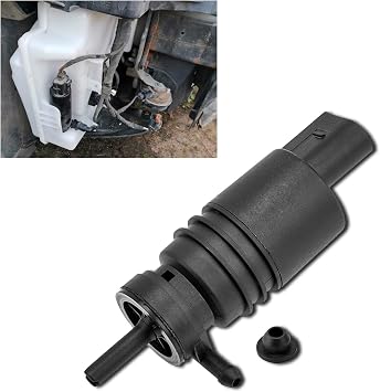 Windshield Washer Fluid Pump Replacement, Windshield Washer Pump with Grommet, Replaces OEM # 67128362154, 67128377612, Compatible with Most Vehicles, Car Accessories Parts