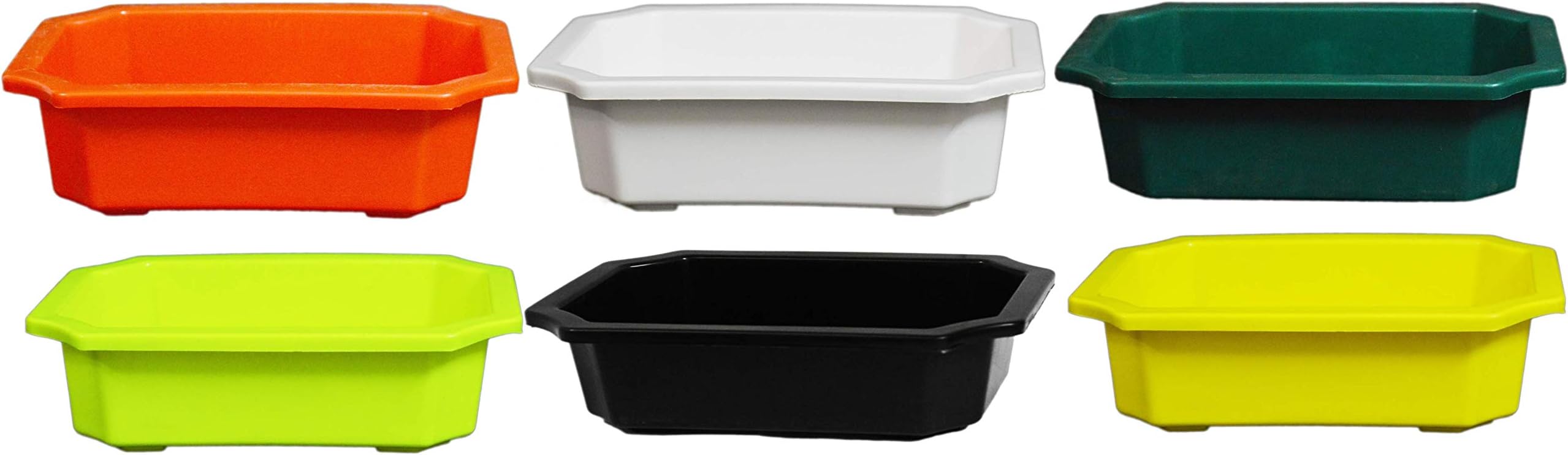 KHOJI Plastic Imperial Bonsai Pots Tray (Multicolour), Set of 6