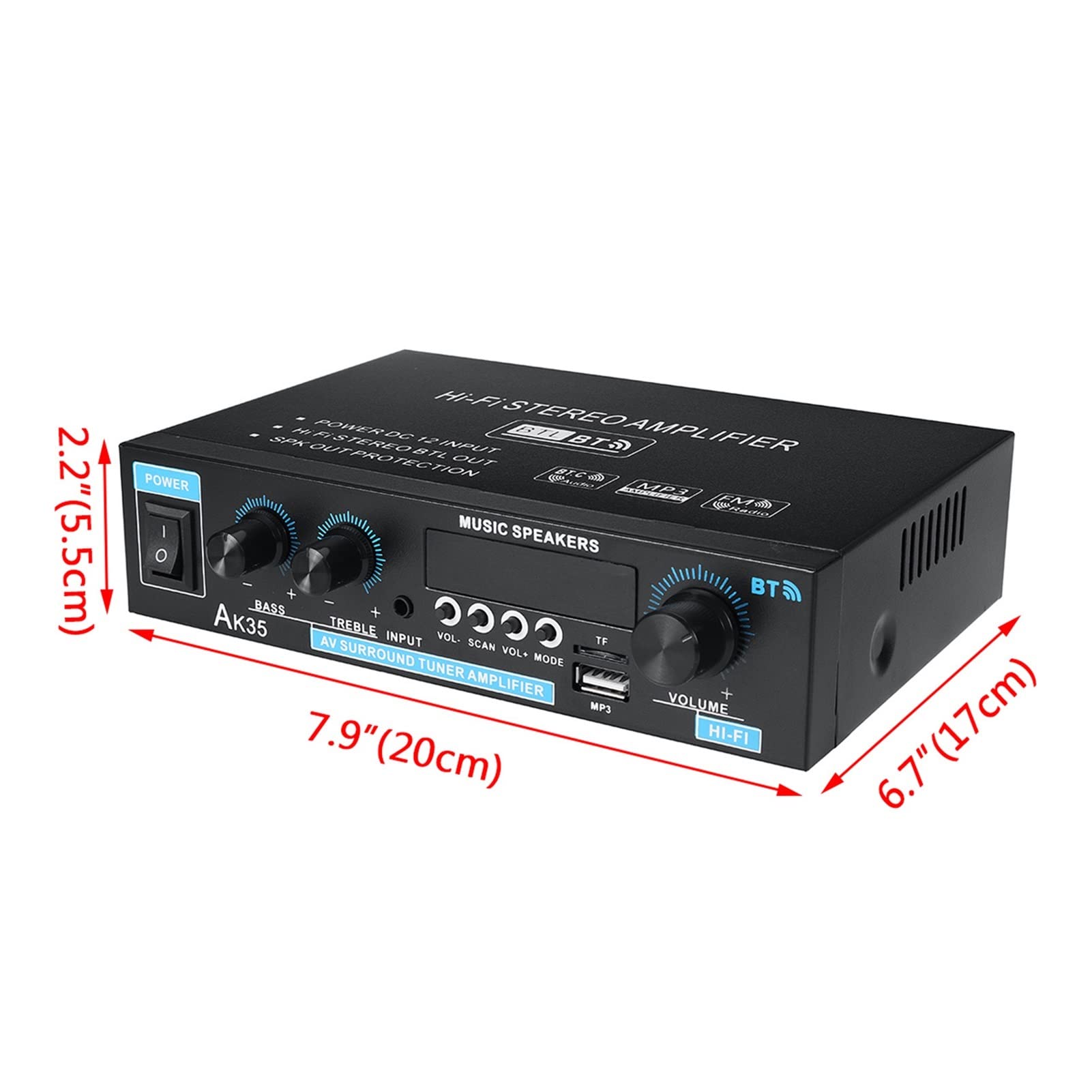 40. 0W + 400W. Wzmacniacz cyfrowy MINI 2.0 Kanałowy Odbiornik Bluetooth 5. Usb. Odtwarzacz muzyki Stereo Home/Car Marine Audio Amp