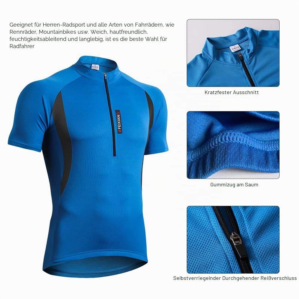 MEETWEE Herren Radtrikot Fahrradtrikot Kurzarm/Langarm, Fahrradbekleidung Fahrrad Trikot T Shirt für Männer, Atmungsaktive Cycling Jersey Schnell Trocknen Radsport Bekleidung
