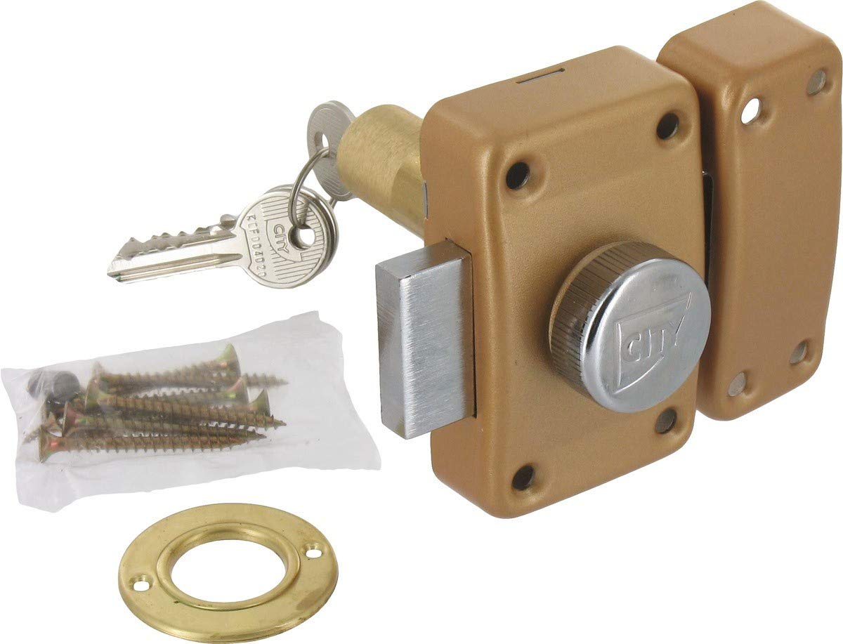City - Verrou de securite ou de surete city 25-coloris laiton varie - Type.Bouton - Cyl. ext. mm.60 -