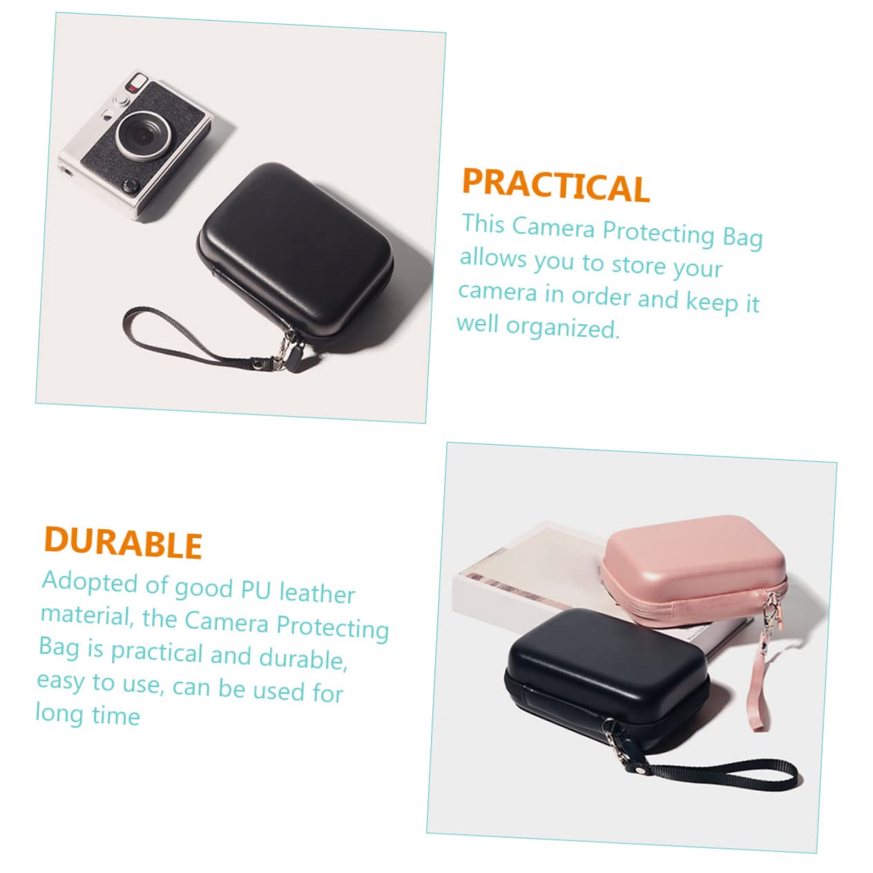 Hemobllo 3pezzi Borsa Per Fotocamera Pu Custodia Rigida Portatile Per Protezione e Trasporto Accessorio Per Fotografi