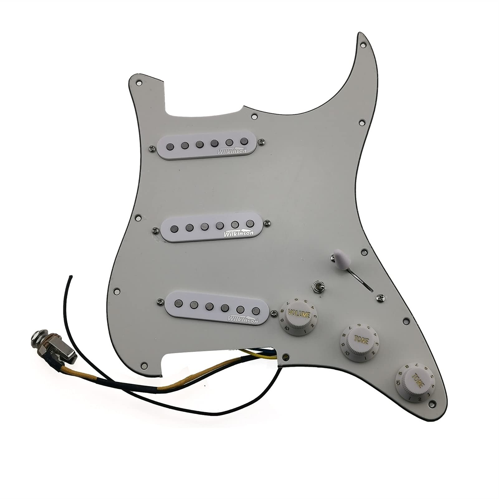 Loaded pickguard Guitar Pickups Guitar SSS Ainico 5 Single coil Pickups 7-Way type fully loaded Prewired Pickguard For Stratocaster Guitar Prewired Loaded Pickguard (Color : Vintage white)