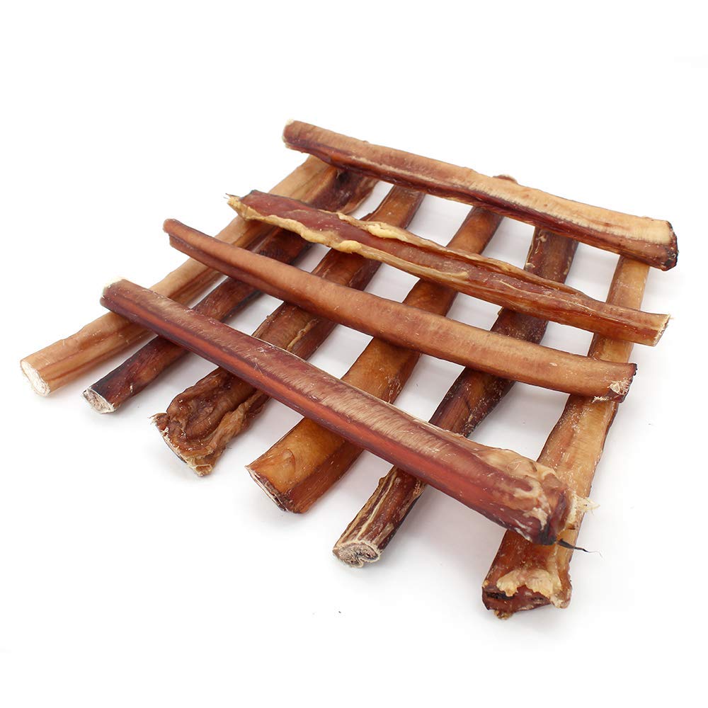 GigaBite 12 Giga Bully Sticks Pack of 8 - All Natural Free Range Beef Pizzle Dog Treat -