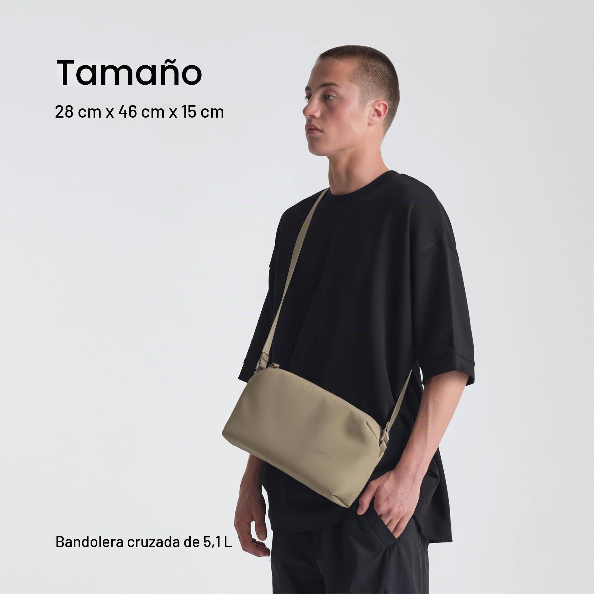 Urth Dolomite Bolsa Crossbody para Cámara de 5.1L - Resistente al Agua, Reciclada, Multifuncional para Fotografía, Bolsa Diaria para DSLR