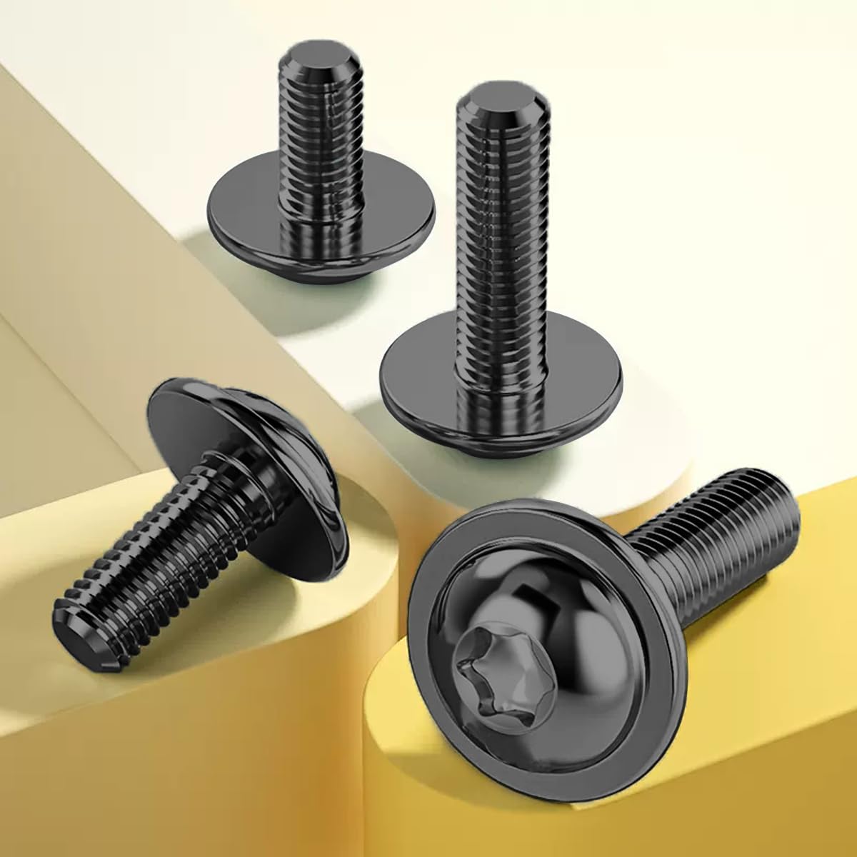 Drenky Vite a testa bombata M5 con flangia, 20 pezzi, M5 x 16 mm, viti Torx, nero, ISO 7380-2, acciaio inox A2 V2A