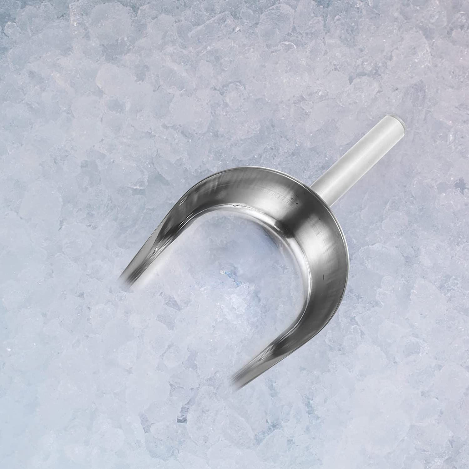 Kleine Terrarium-Eisschaufel, Lebensmittelmehl: Edelstahl-Eisschaufel mit flachem Boden, Eismehl, praktische Schaufel für Küche, Popcorn, Süßigkeiten, Kaffeebohnen, Silber, Kuchenbehälter (Silber 28