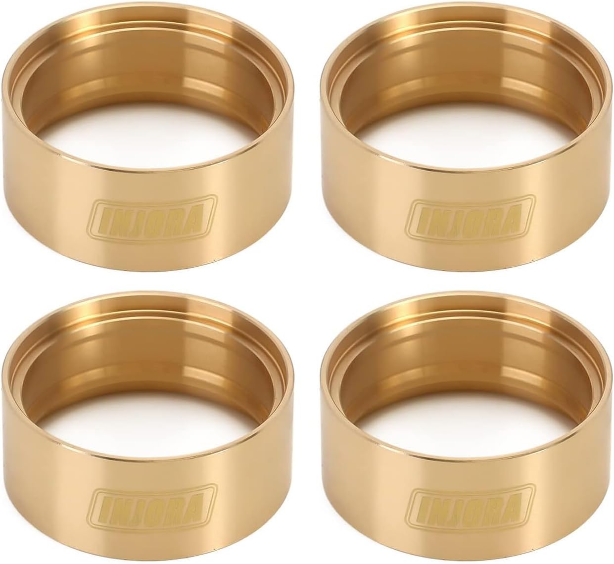 INJORA Brass Internal Beadlock Ring Clamp Ring 94g Wheel Weight Fit 1.9" Wheel Rim for 1/10 RC Crawler Axial SCX10 II 90046 TRX-4 VS4-10 SCX10 Pro Upgrade Parts, 4PCS