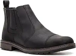 Bota Masculina Chelsea Couro Legitimo Casual Conforto Macio Preto
