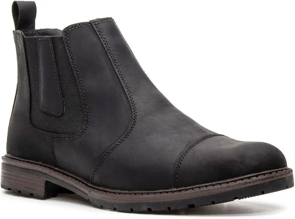 Bota Masculina Chelsea Couro Legitimo Casual Conforto Macio Preto