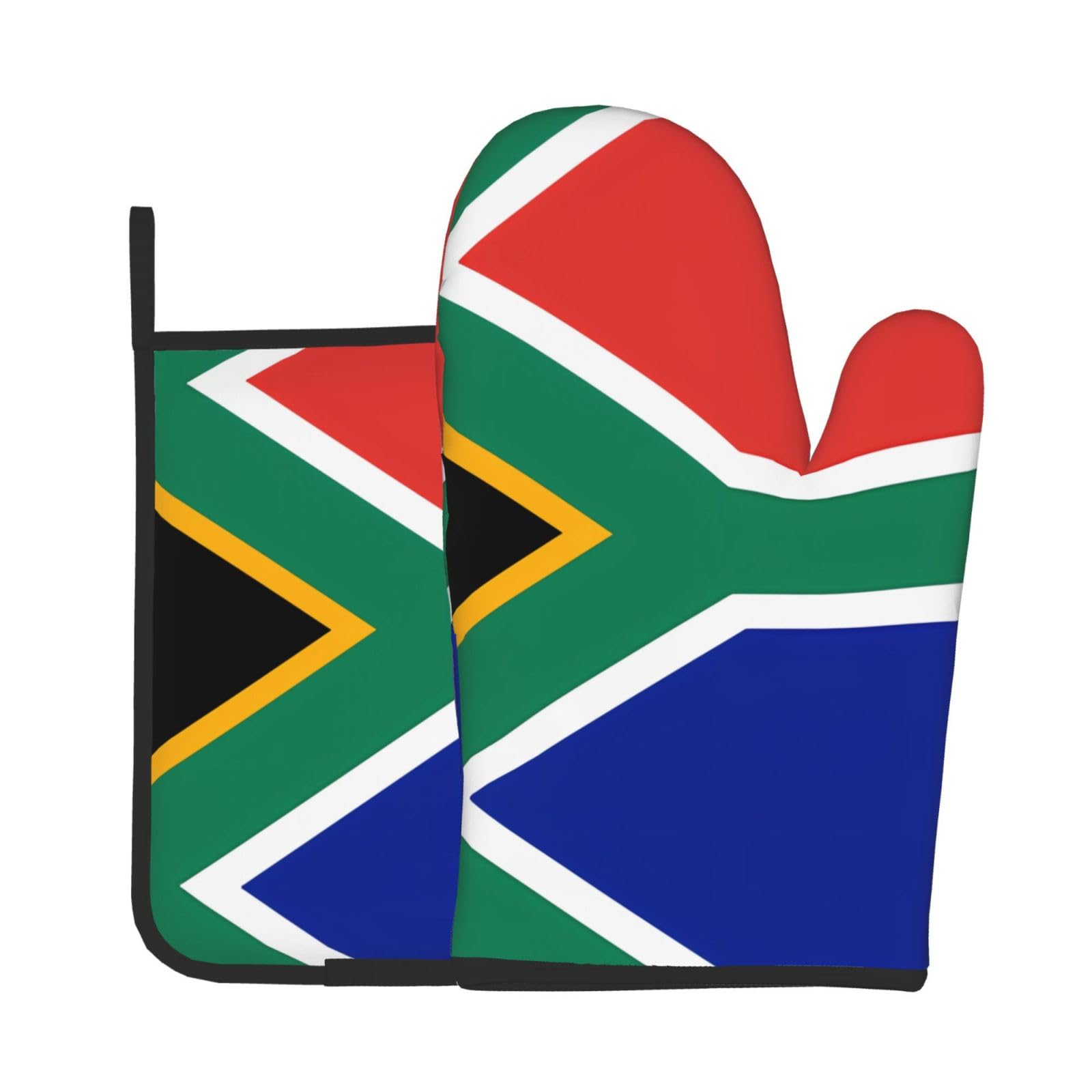 Oven Mitts and Potholders Set of 2 for Kitchen Baking Cooking GraySouth Africa Flag Thick and Durable