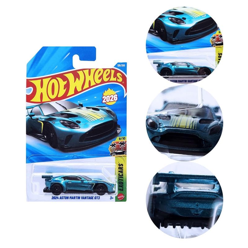 Image of Hot Wheels 2024 Aston Martin Vantage GT3 Exoticars Ages 3 and Up 125 /250 (Green)