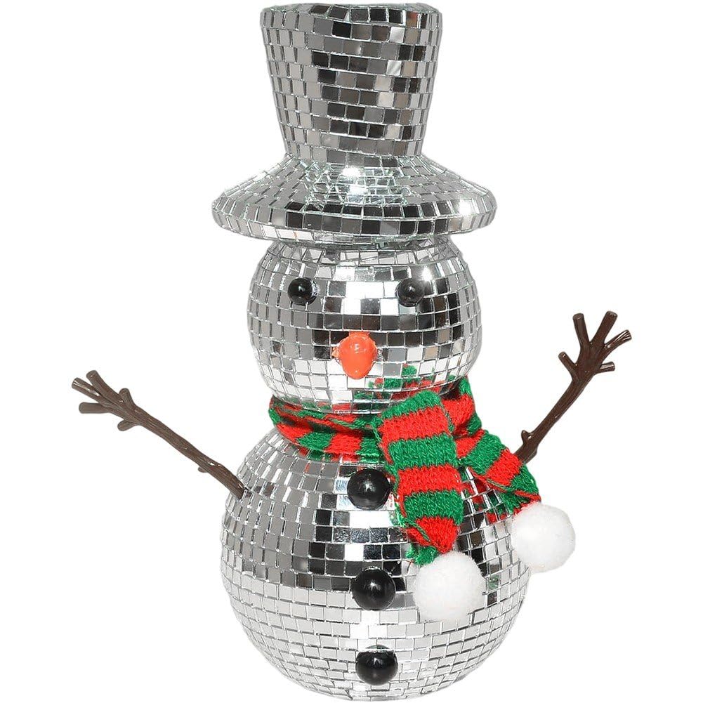 Décoration d'intérieur pour table avec ce bonhomme de neige à écharpe tricotée