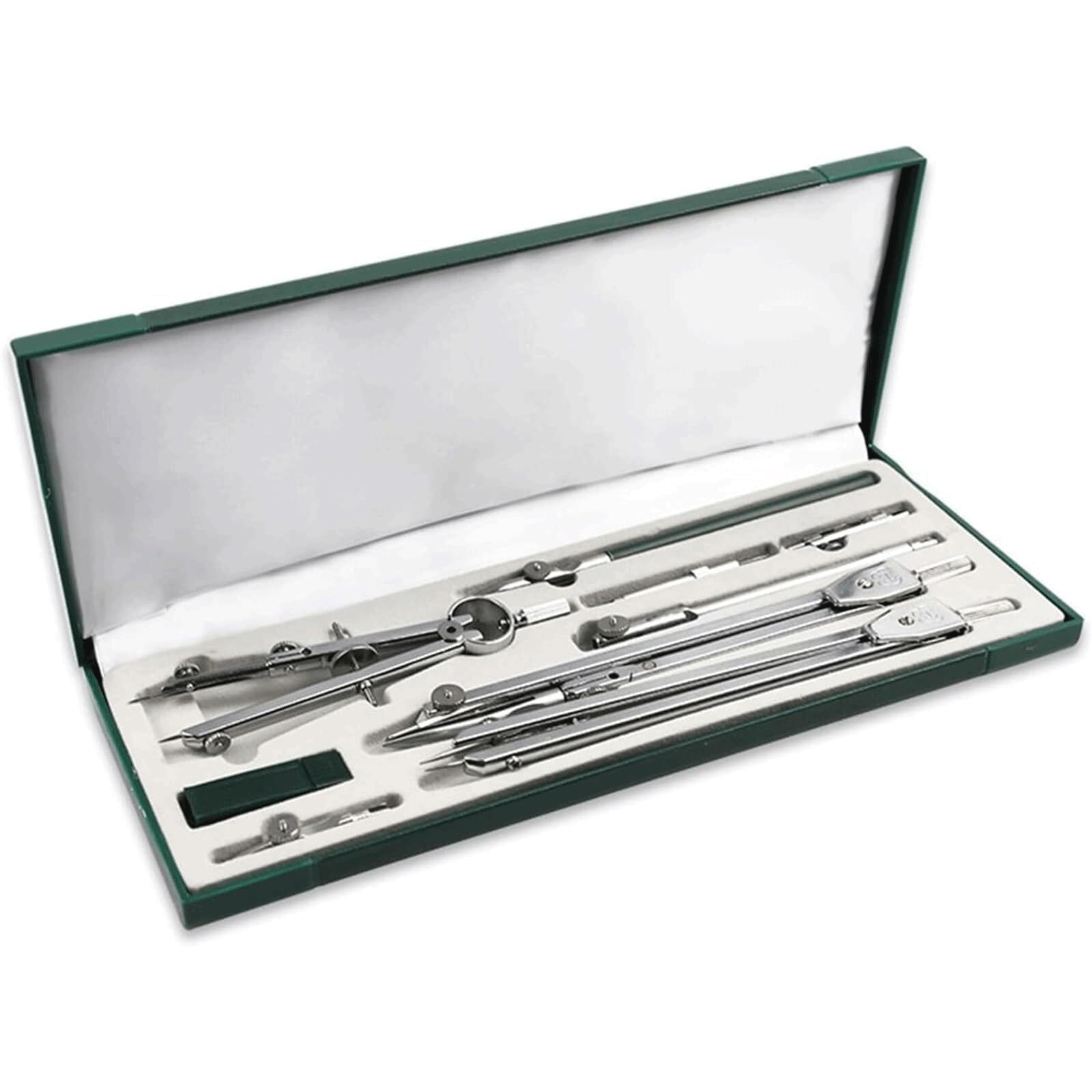 GddOGUK Professional Drafting Compass Set 9 Piece Math Geometry Tool Set with Extension Beam Dividers Metal Drawing Compass with Storage Case