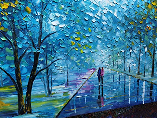 YaSheng Art -Contemporary Landscape Abstract Oil Painting On Canvas Textured Tree Painting Abstract Art Wall Paintings Handmade 3D painting Home Office Decorations Canvas Wall Art painting 24x48inch - Thumbnail 2