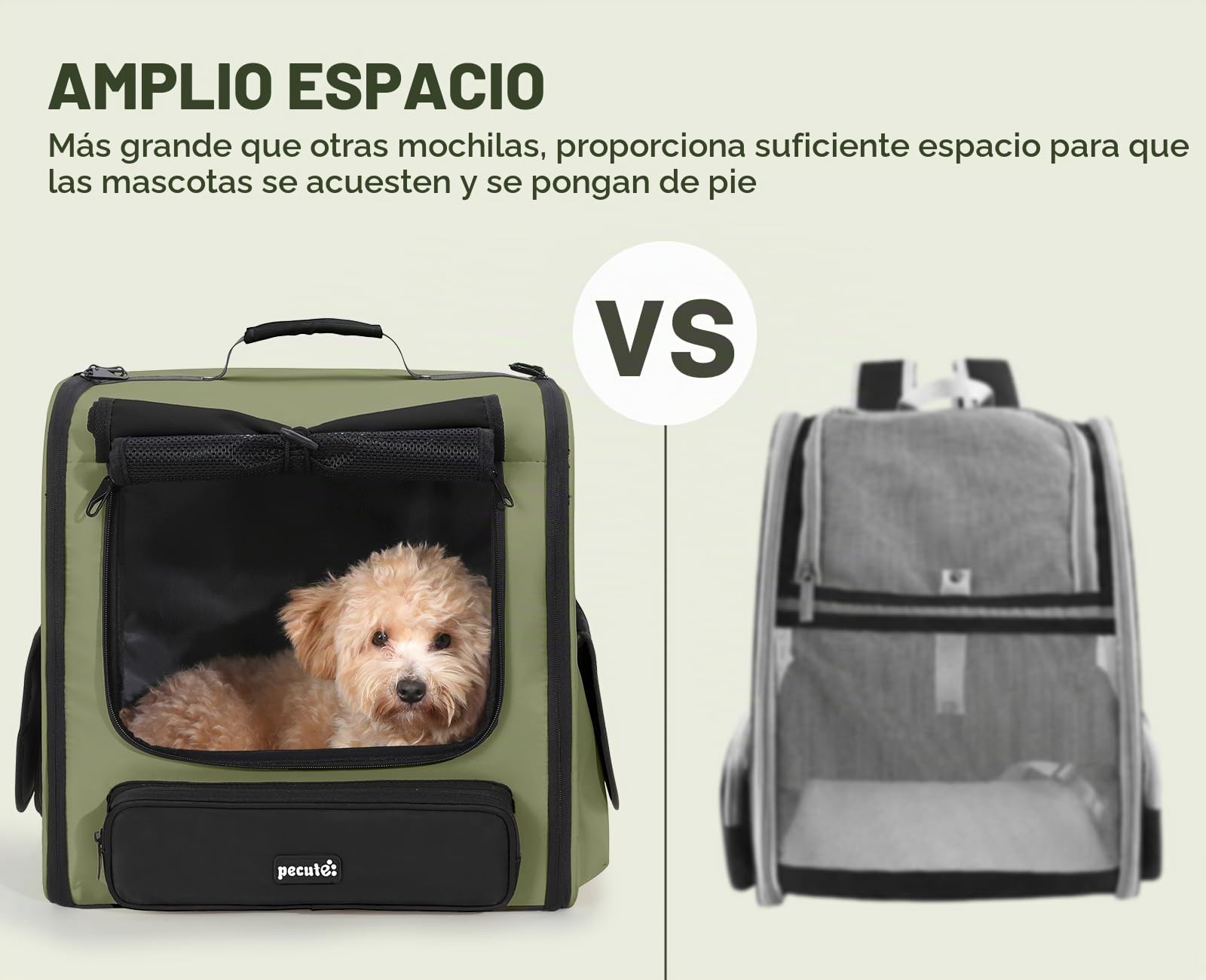 Pecute Mochilas para Gatos ensanchadas < 6 kg, Bolsas de Transporte para Perros, Asiento de Coche para Perros, estables seguras, Transpirables para Senderismo al Aire Libre, Viajes en Coche