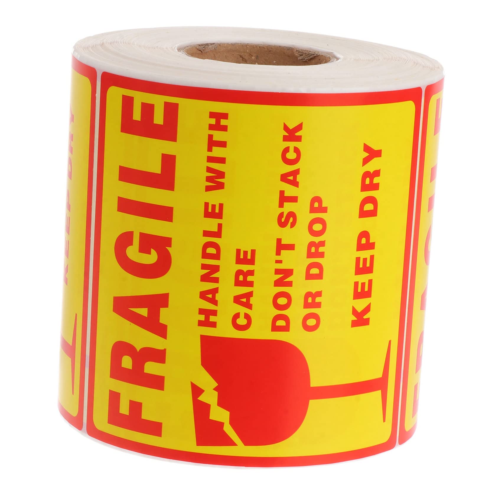 Adesivi Fragili per Sicura Consegna in Carta Patinata per Spedizione 500 Etichette di Avvertimento Resistenti Facili da Incollare su Scatole, Plastica e Legno