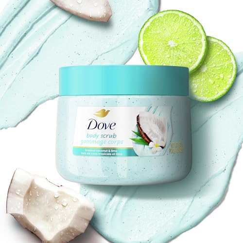 Image of Dove Body Scrub - Coconut & Lime, pH-Balanced Whipped Texture, 15 oz | For dry, dull skin, Helps renew skin texture, With Dove moisturizing cream, For shower self-care, Coconut & Lime