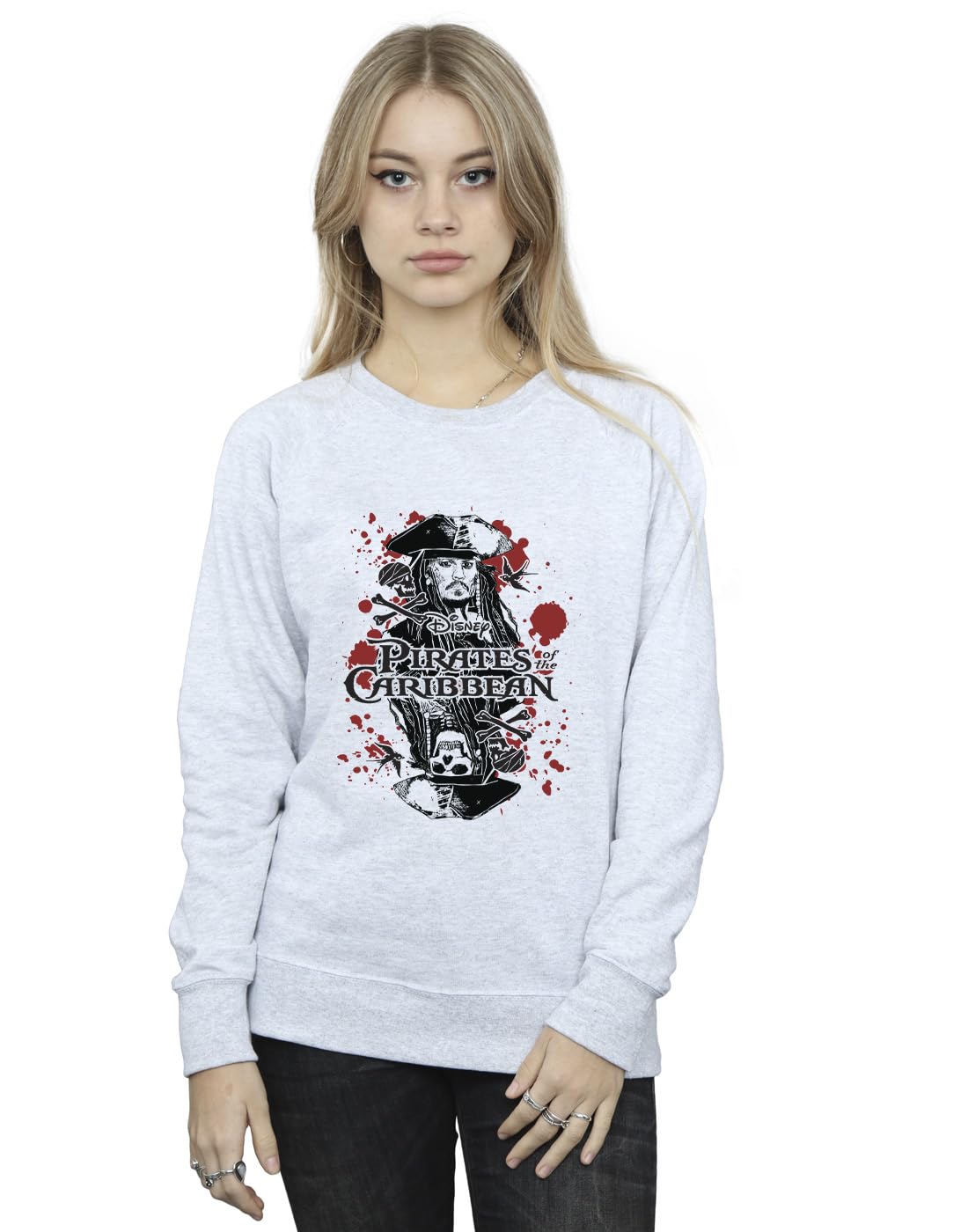 Disney Women's Jack Sparrow Sweatshirt in Grey | Size: Medium