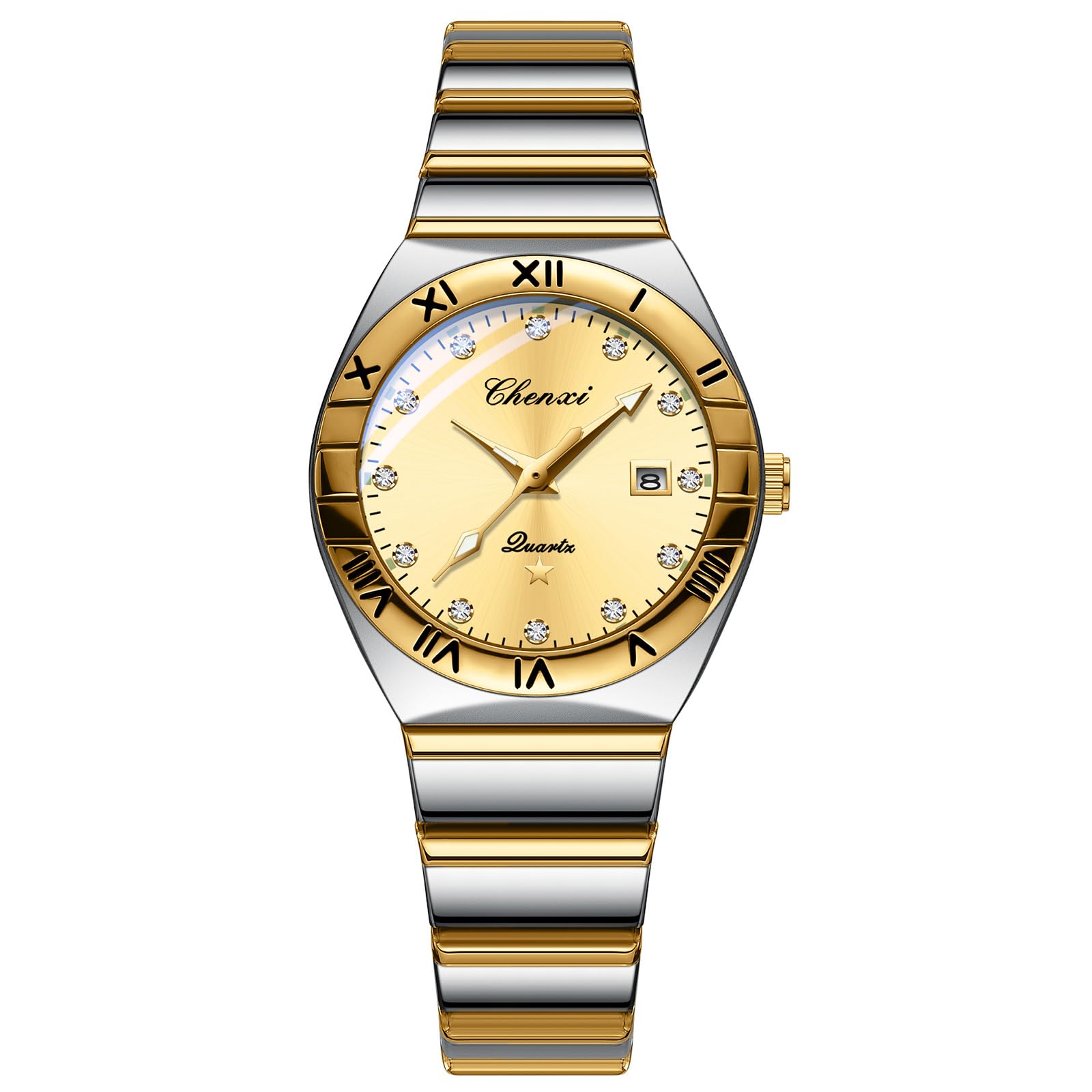 JewelryWe Uhren Damen Analog Quarz Armbanduhr Klassisch Einf
