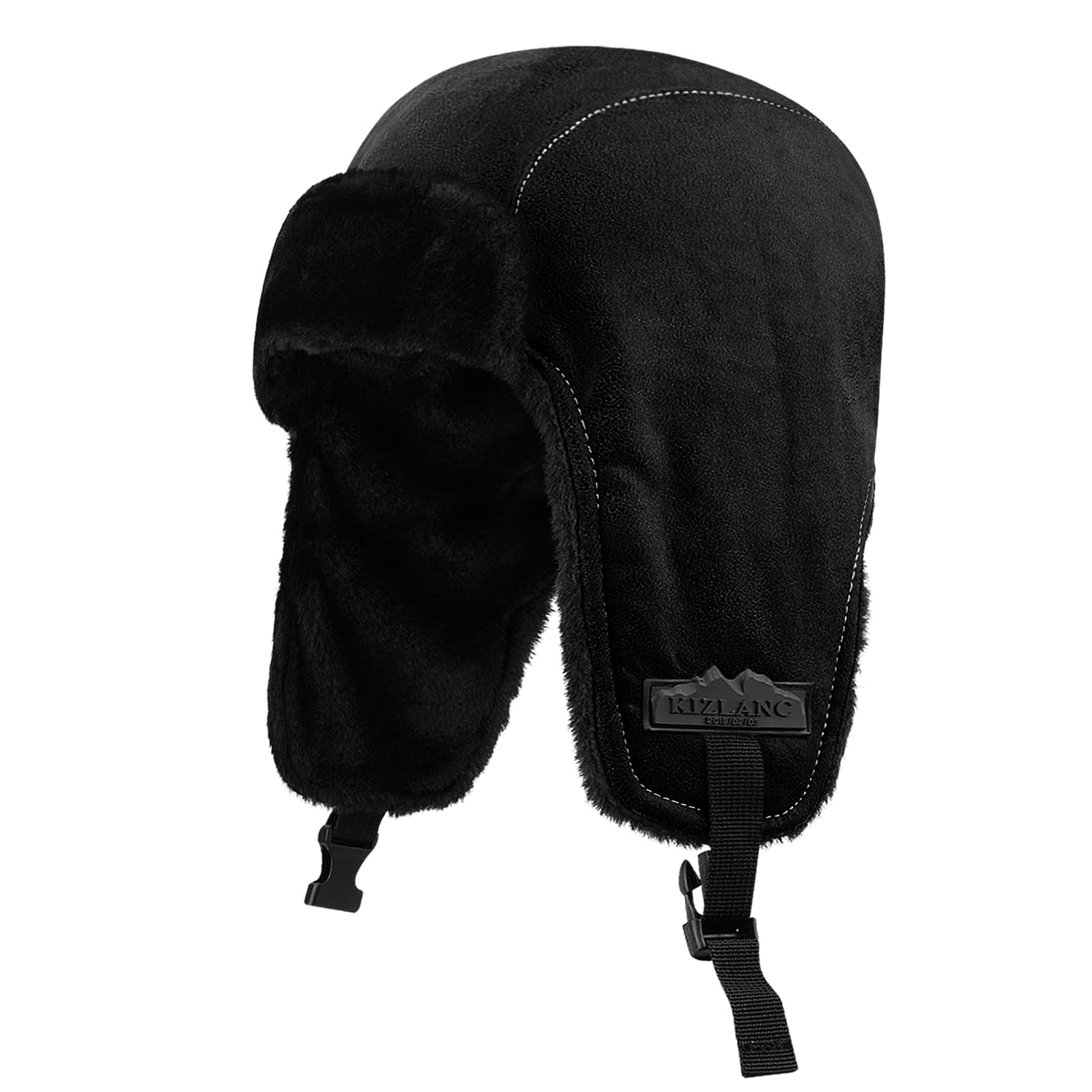 Clakllie Women's Trapper Trooper Hat Russian Ushanka Hat Warm Winter Hat Eskimo Hunting Hat Skiing Hat with Earflap,Black