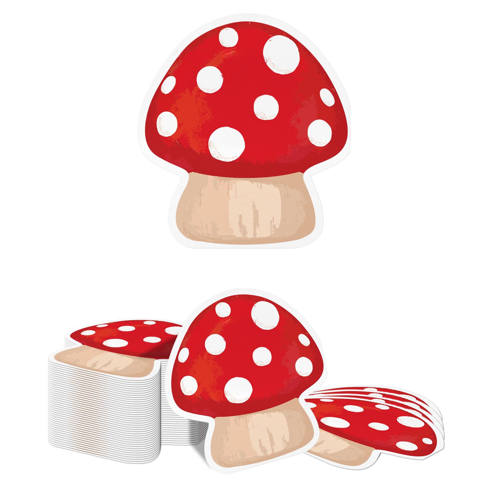 Kotkiddy 40-Piece Mushroom-Shaped Napkins Lunch Paper Dinner Party Napkins Table Cutlery Tissue Decoration for Birthday School Trip Baby Shower Tea Party