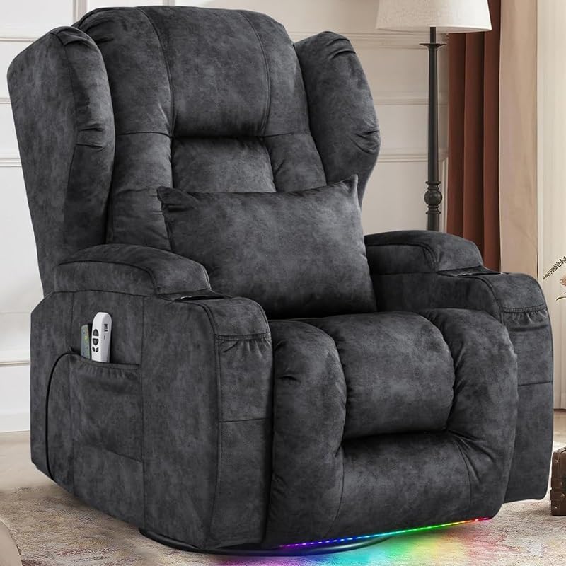 Sillón masaje reclinable cómodo y moderno gris miniatura 1