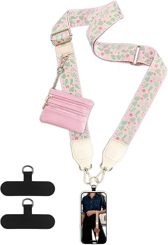 Jusen Clip and Go Strap for Phone with Wallet Crossbody,Adjustable Crossbody Cel