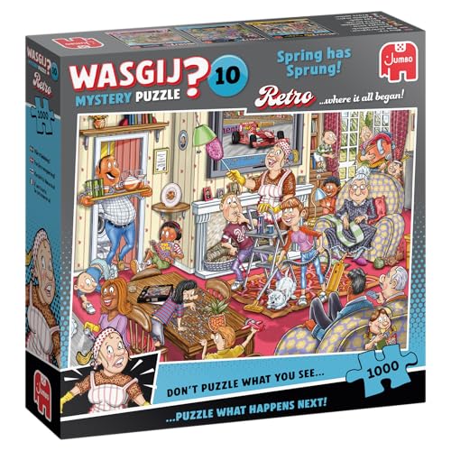 Wasgij Retro Mystery 10, Der Frühling ist da! – 1000 Teile Puzzle für Erwachsene – Anspruchsvolles, Kniffliges 1000-Teile-Puzzle – 100% Recycelter Karton – Geburtstags Jumbo
