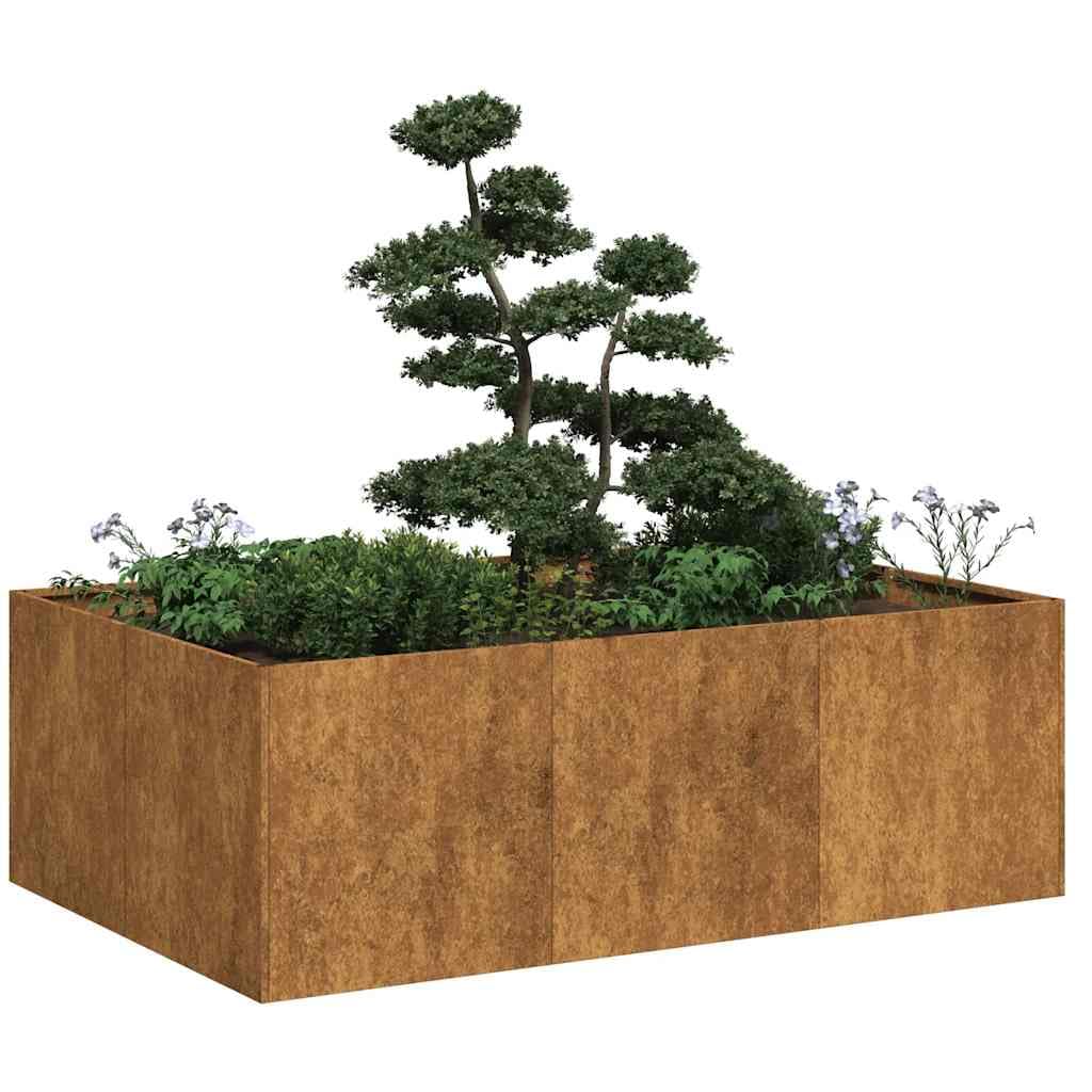 vidaXL Pflanzkübel Rostig 120x80x40 cm Wetterfester Stahl, Pflanztopf, Pflanzenständer, Hochbeet, Pflanzgefäßständer, Pflanzentablett, Gartenpflanzer