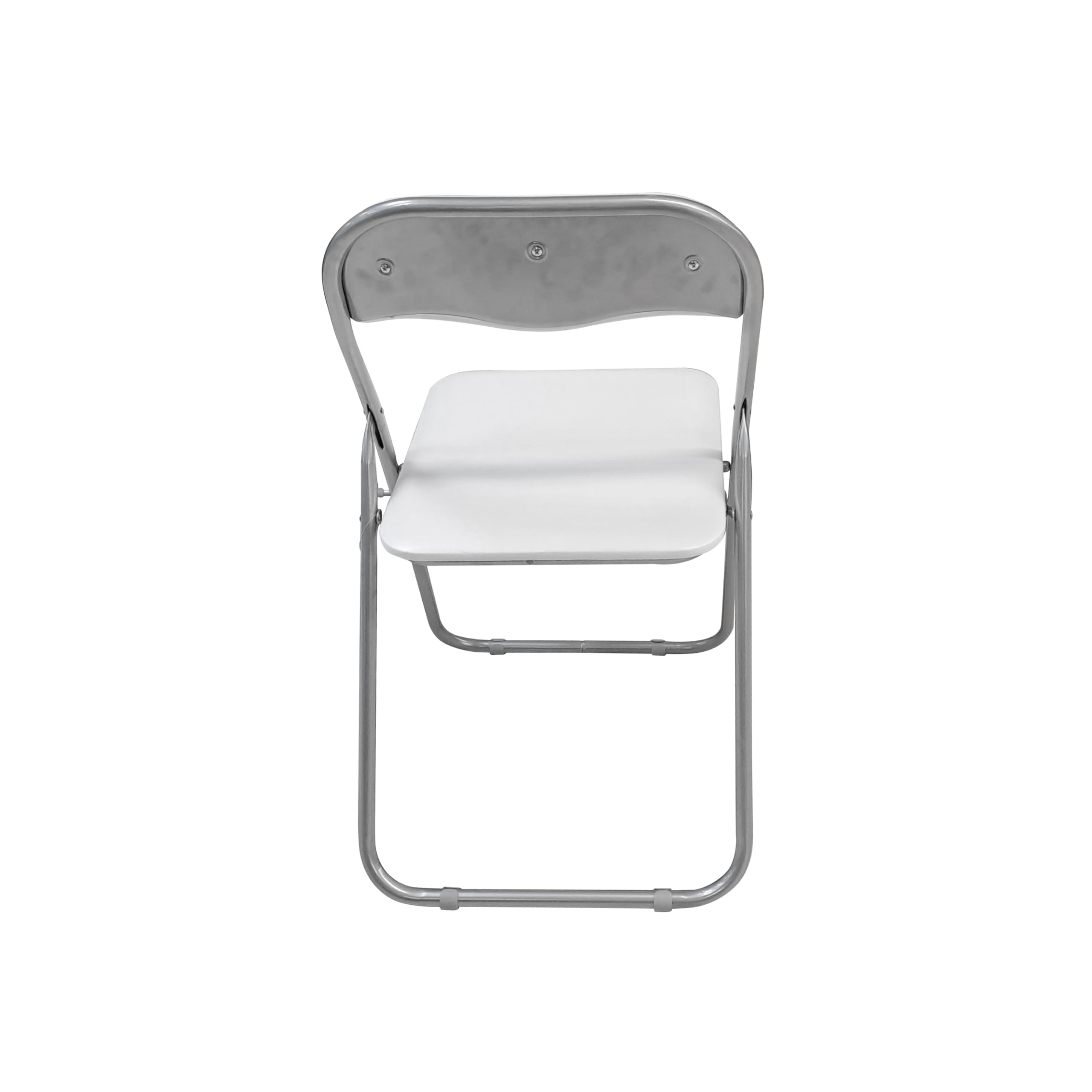 Bissolo Casa - Sedia pieghevole Bianca in metallo e PVC, Seduta salvaspazio, Sedia per riunione, cm 43x47 H.79,5