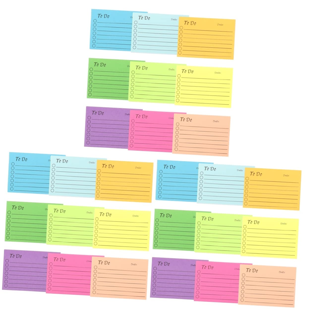 SEWACC 3 Sätze Teiliges Fluoreszierendes Memo Pad Set Selbstklebende Haftnotizen Für Büro Schule Und Zuhause Wiederverwendbare Notizzettel Verschiedenen Farben Leicht 9 Stücke * 3
