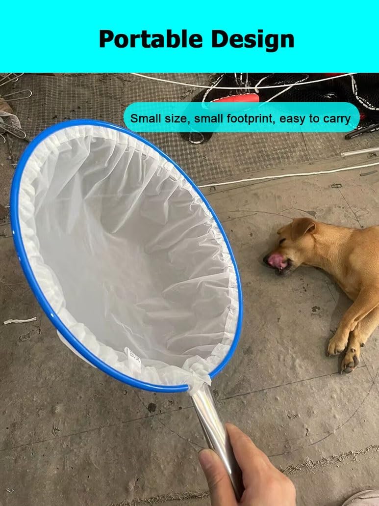 2 Pack 11.8/13.8" Diameter 40-400 Fine Mesh Plankton Net, Experimental Nylon Sampling Aquarium Net for Collecting Phytoplankton(Diameter 30cm,40Mesh)