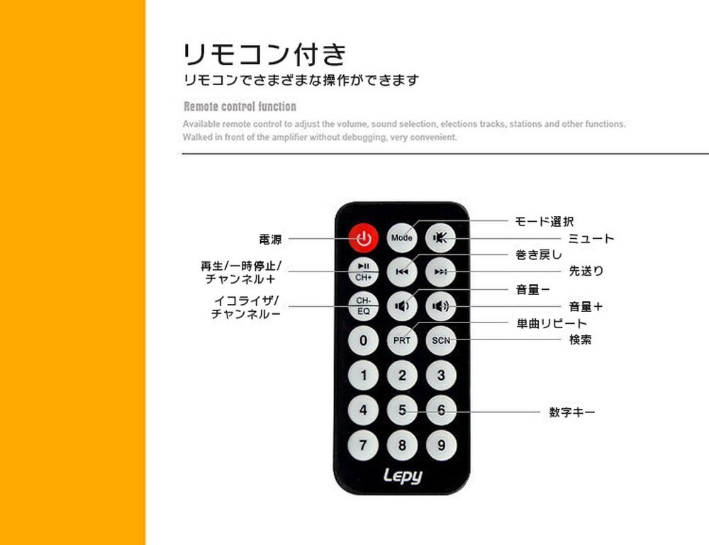 Amazon | SUNNY Lepy 45W X 4チャンネル 重低音 ステレオデジタル