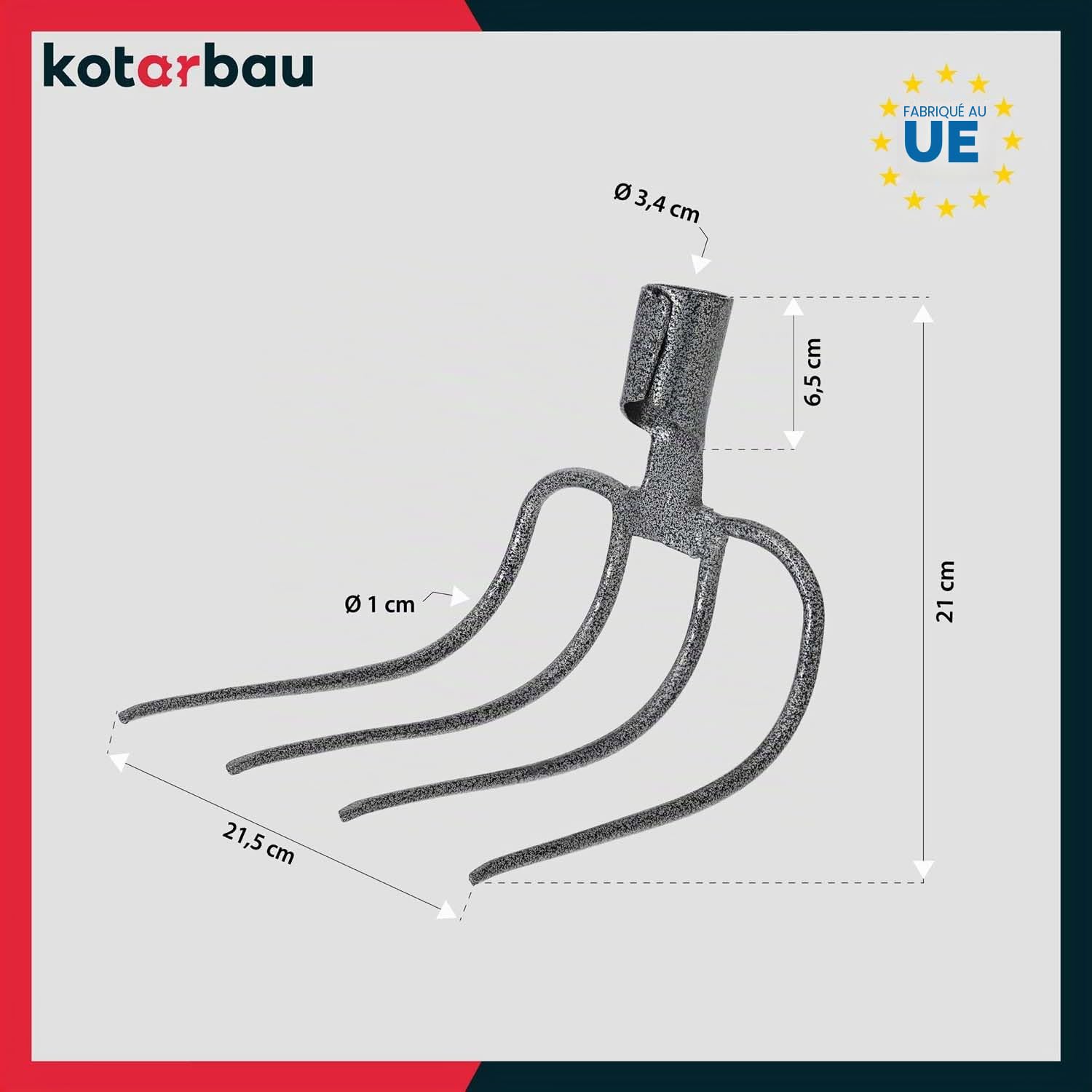 KOTARBAU® Fourche de Jardin 4 Dents Fourche à Bêcher Fourche à Compost à Fumier Accessoire de Jardin Outil de Jardinage