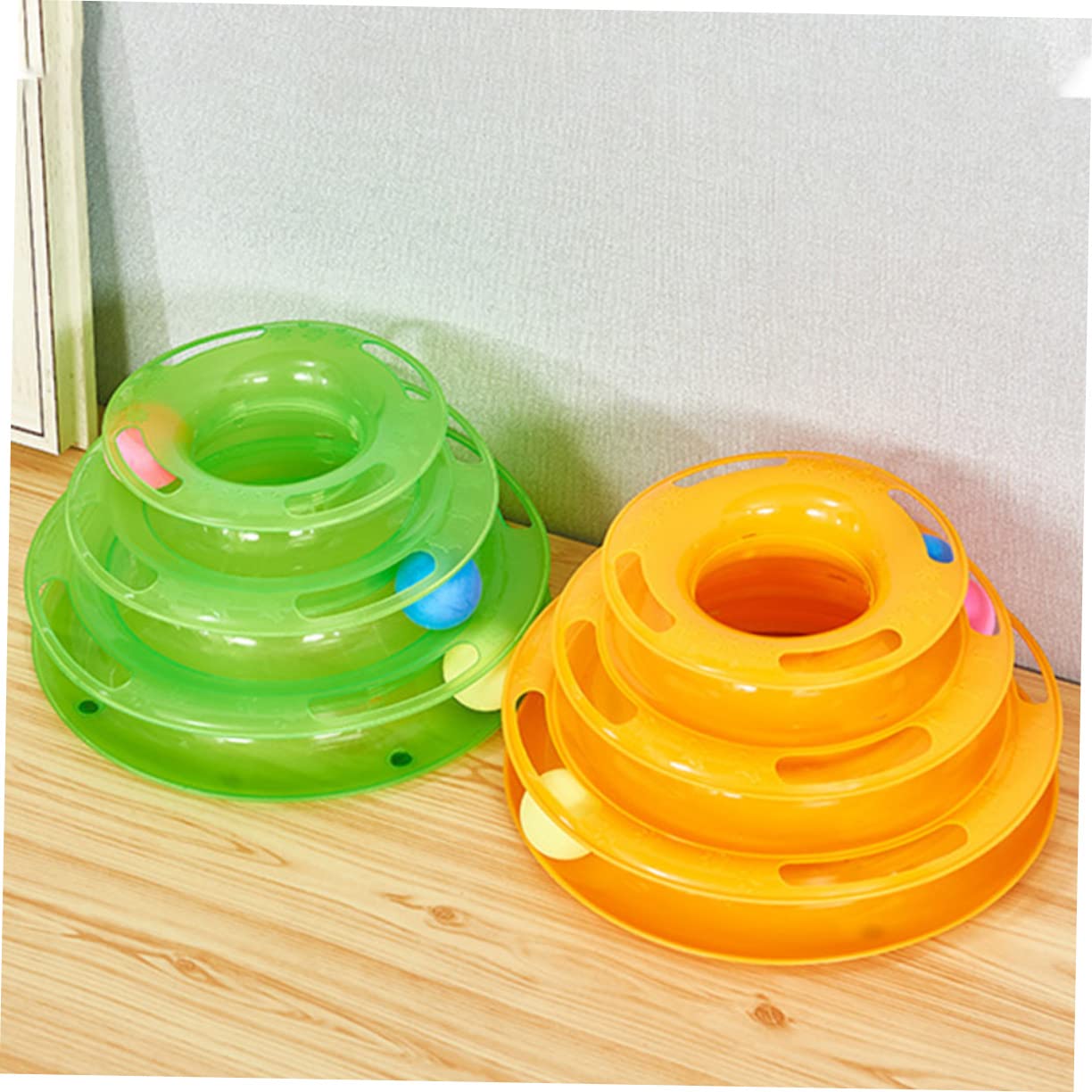 SUPVOX Jouet pour Chat Interactif À Trois Niveaux 25X25X13 Cm Plaque Ronde avec Piste De Roulette Stimule Agilité Et Exercice pour Chats Intérieurs