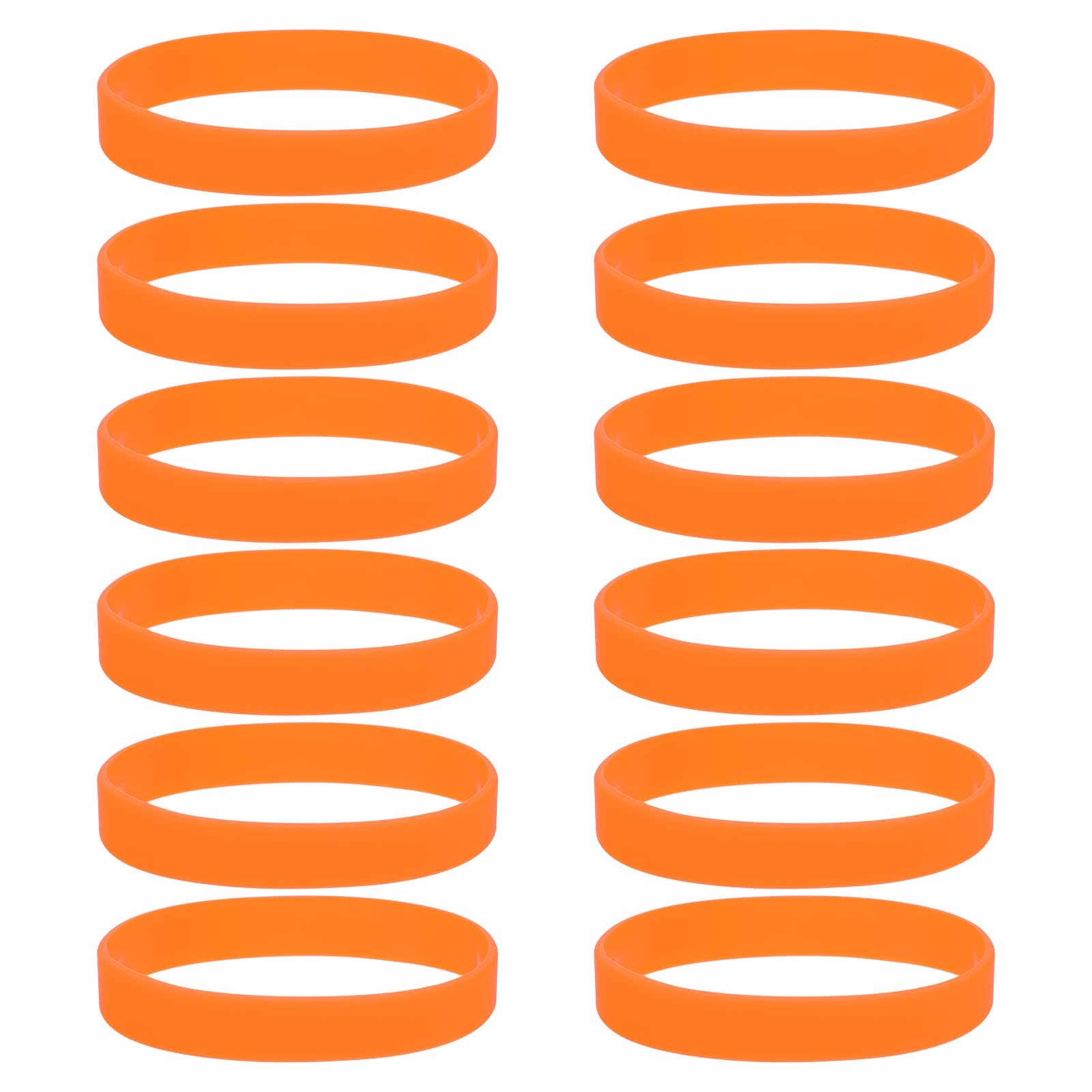sourcing map 12Pcs Silicone Rubber Bands Non-slip 4 Inch Flat Elastic Rubber Wrapping Bands for Books, Traps, Art, Wrapping Paper, Cord Wraps, Orange