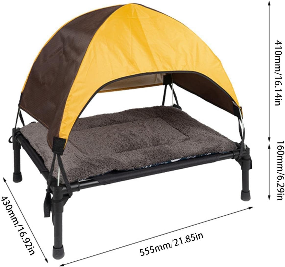 Erhöhtes Haustierbett Mit Baldachin – Tragbar Für Camping, Strand & Garten, 14 Cm Hoch