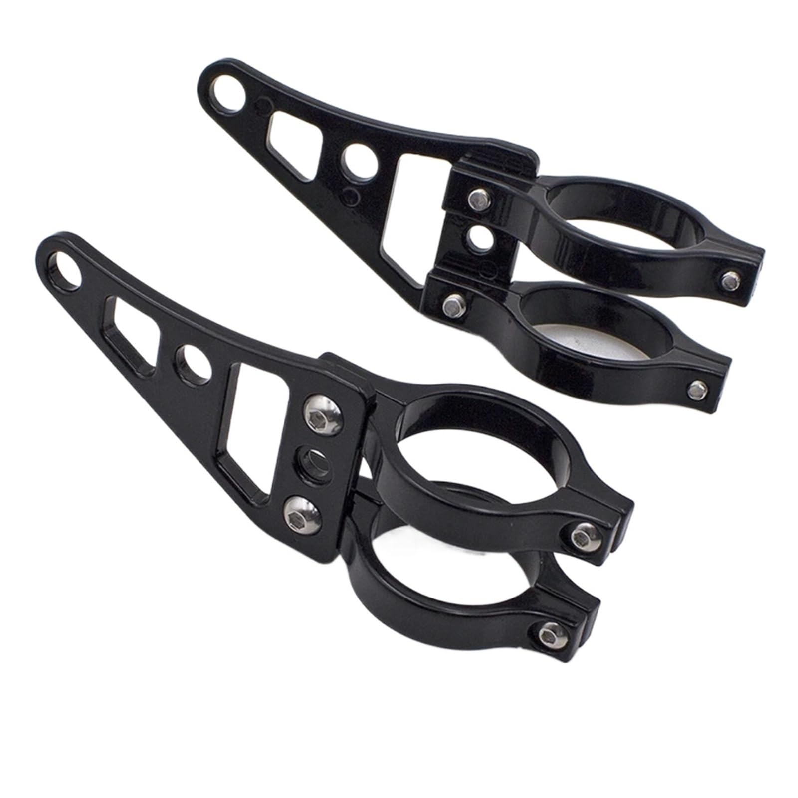 Light Tube Clamp 2Pcs Universal Motorcycle Headlight Mount Bracket Fork Ear Chopper Headlamp 39-41mm fit for Harley Bobber Racer(Black)