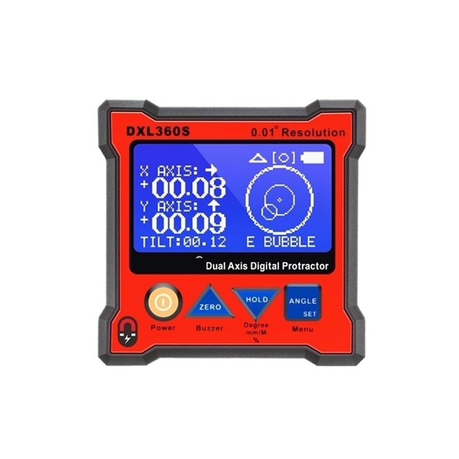 Evpeoetcpc One Color Dxl360s Digital Protractor Inclinometer, Dual Axis Level Measure Box Angle Ruler(Dxl360s Non Magnetic)