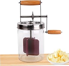 Butter Churner 1500ml Manual Butter Churn Hand Crank Wide Mouth Cream Homemade Butter Churn Washable Butter Maker for Home Kitchen Restaurant Use