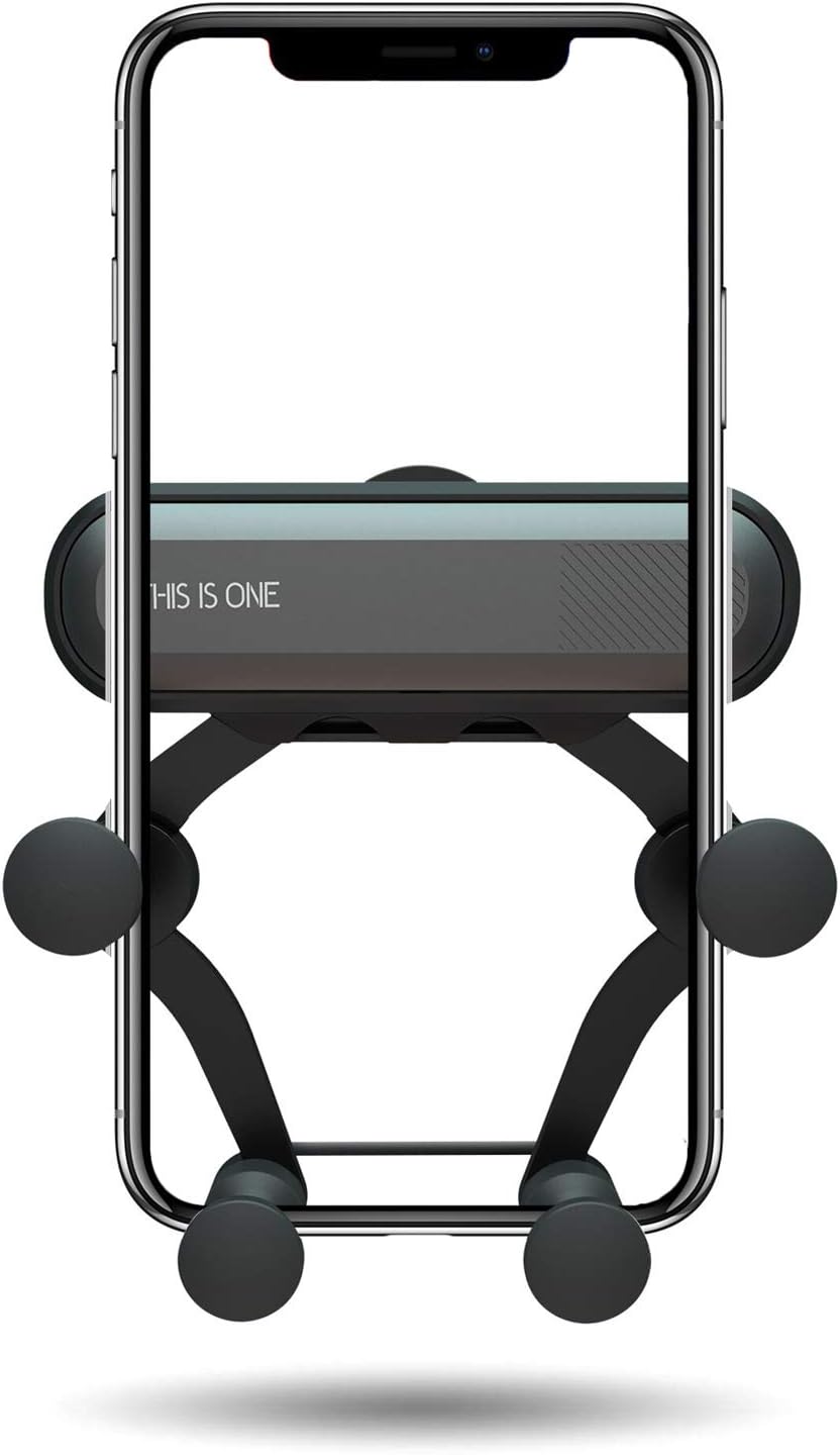 Car Phone Mount Cell Phone Holder for Car, New Gravity Automatic Locking Universal Air Vent GPS Phone Holder Compatible with iPhone XR/X/XS/8/7 Plus/6s/6 Plus,Galaxy S9 Plus/S8 /Note9 -Black