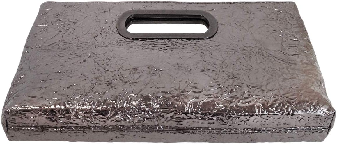 Crushed Metallic Top Handle Clutch - Image 3