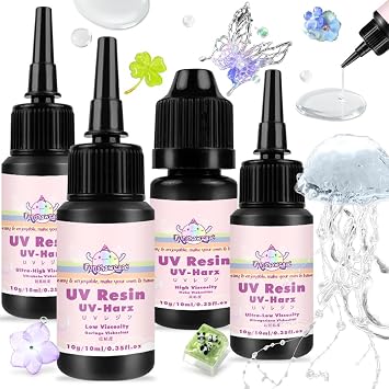 Clear UV Resin Hard Ultra High to Low Viscosity 4 Samples