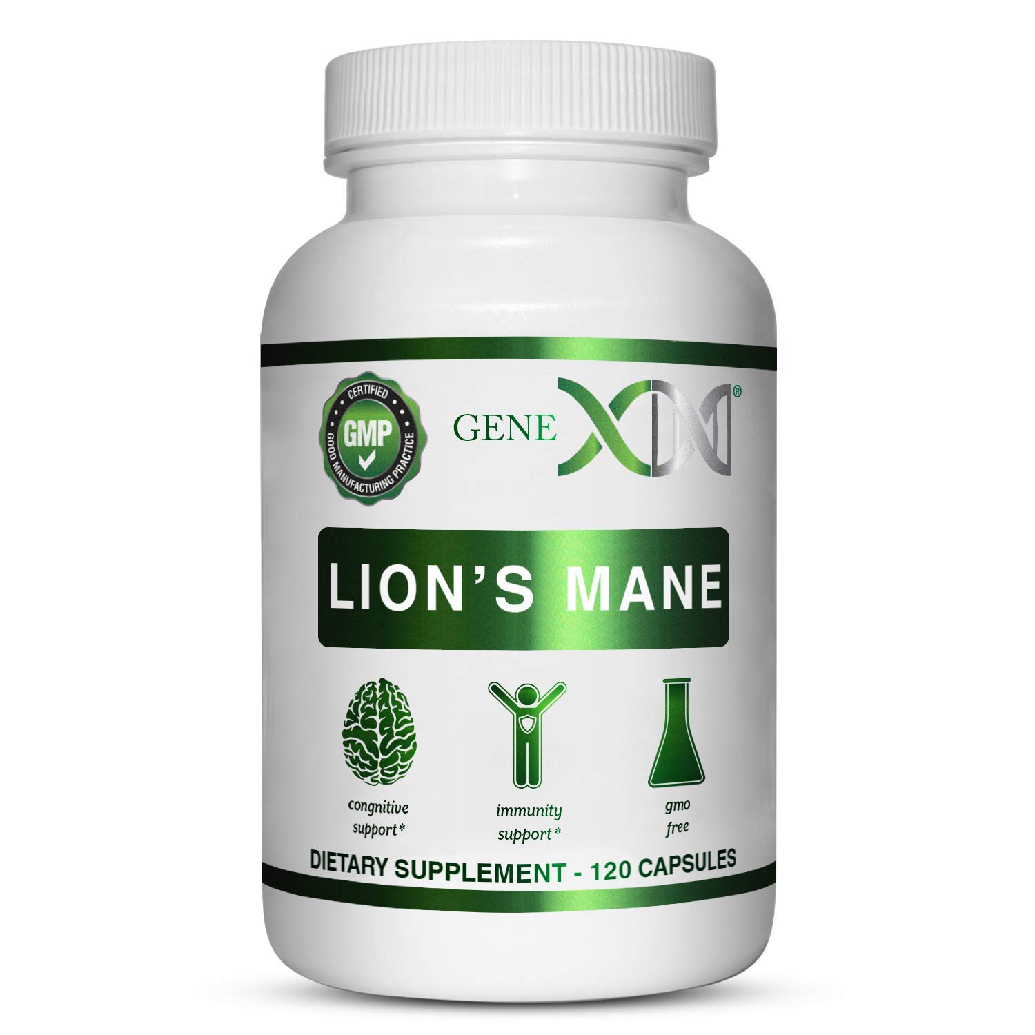 Genex Formulas Lions Mane Supplement with 100% Lions Mane Extract - Nootropics Brain Support Supplement 1000mg/serving - (120 Capsules)