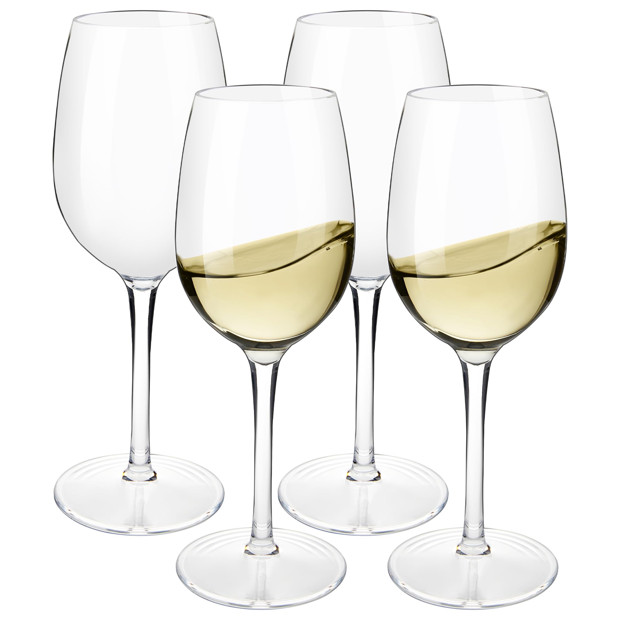 HAHASHOW 355ml Wine Glasses 4 Set Unbreakable Plastic Wine Glasses
