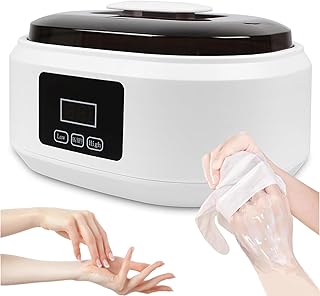 QINPI Calentador de cera de parafina de 200 W, máquina de cera de parafina para manos y pies, con control de temperatura de 2 velocidades, gran capacidad de 3500 ml, fusión rápida, para uso doméstico