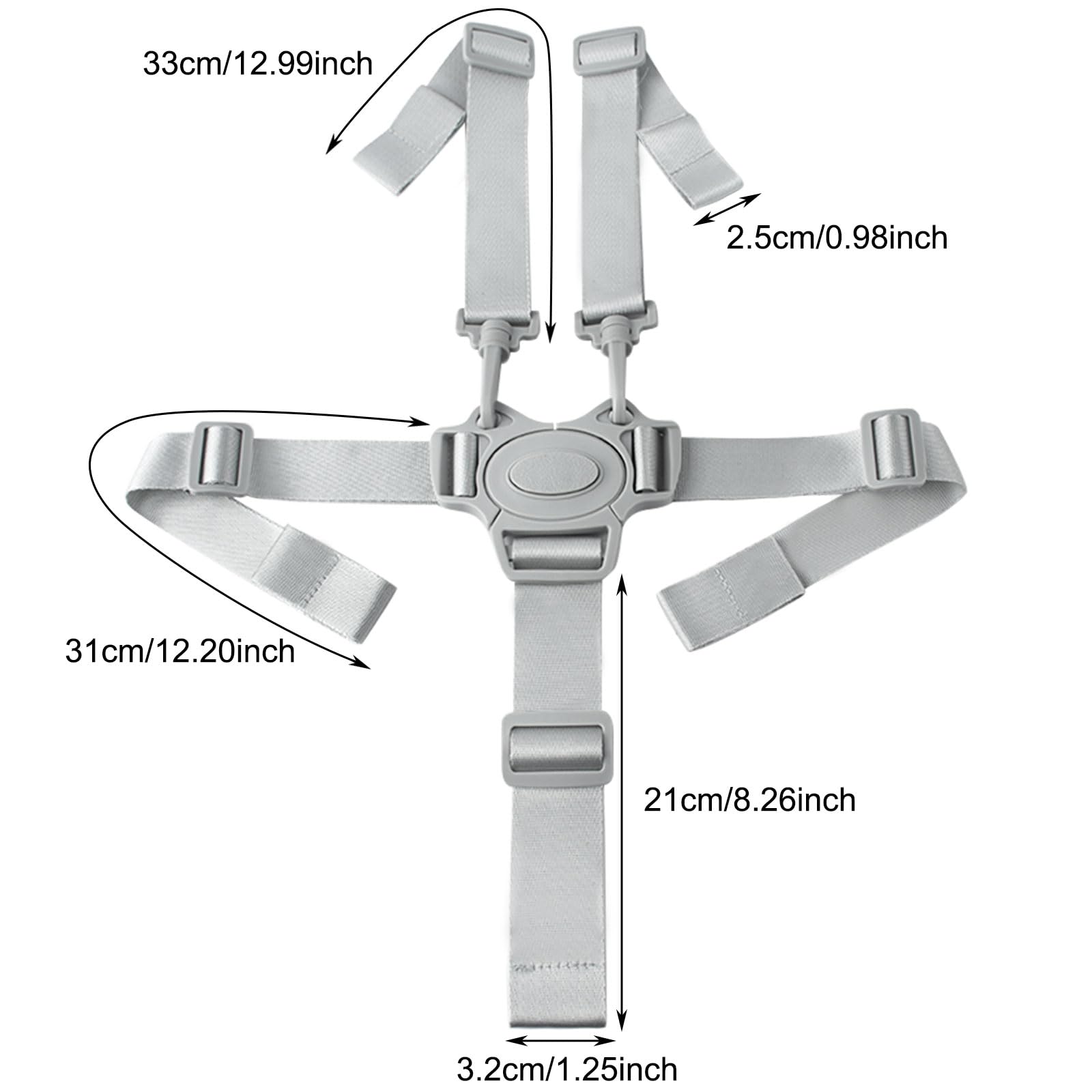 GWAWG Universal High Chair Harness Safety Straps for High Chair 5 Point Safety Harness for Children Convertible for Baby Highchair Pram and Stroller - Image 2